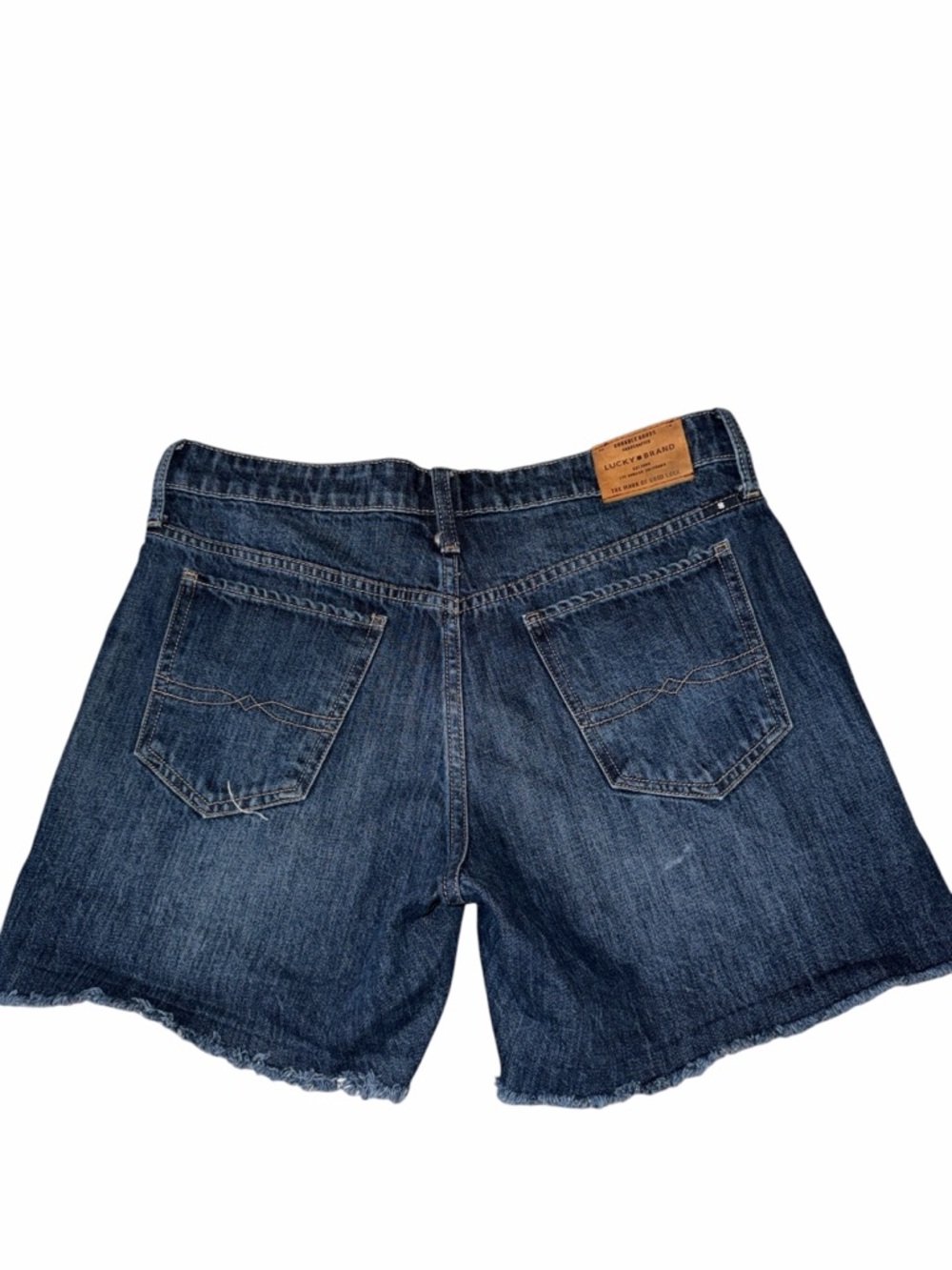 Lucky Brand Dark Blue Denim Frayed Hem Shorts size 4/27 - Picture 5 of 9